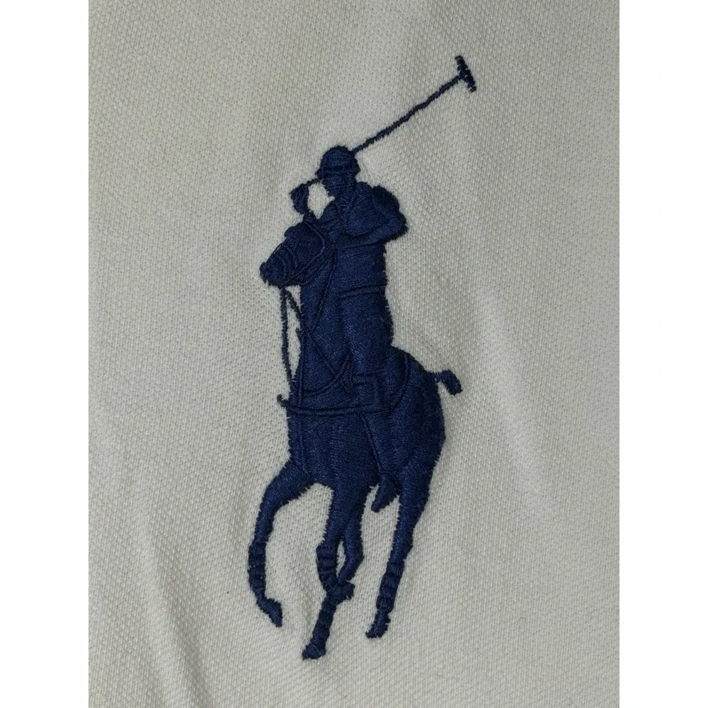 Polo Ralph Lauren White Long Sleeve‎ Big Pony Polo Long Sleeve Custom Fit Shirt
